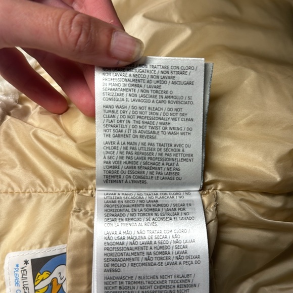 "Chic Moncler Girls' Size 8 Jacket: Tan with Gold Tones" - Picture 14 of 16